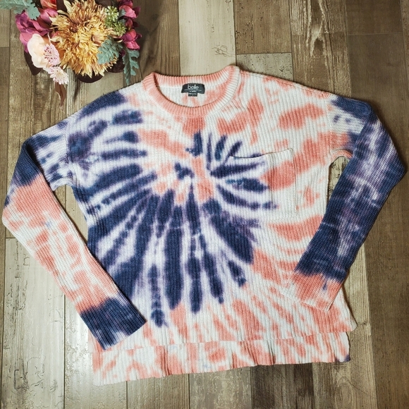 Belle by Belldini Women's Tie-Dye Crew Neck Sweater Size Small NWOT - Picture 15 of 16